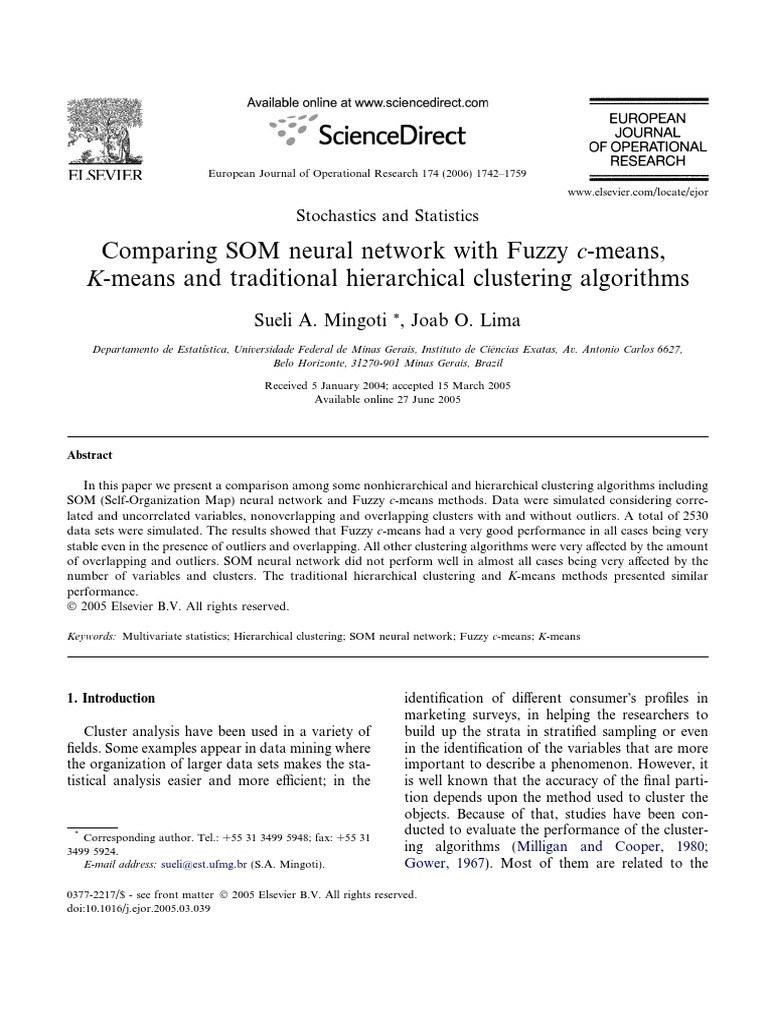 Clustering Algorithms Performance Comparison | PDF | Cluster Analysis ...
