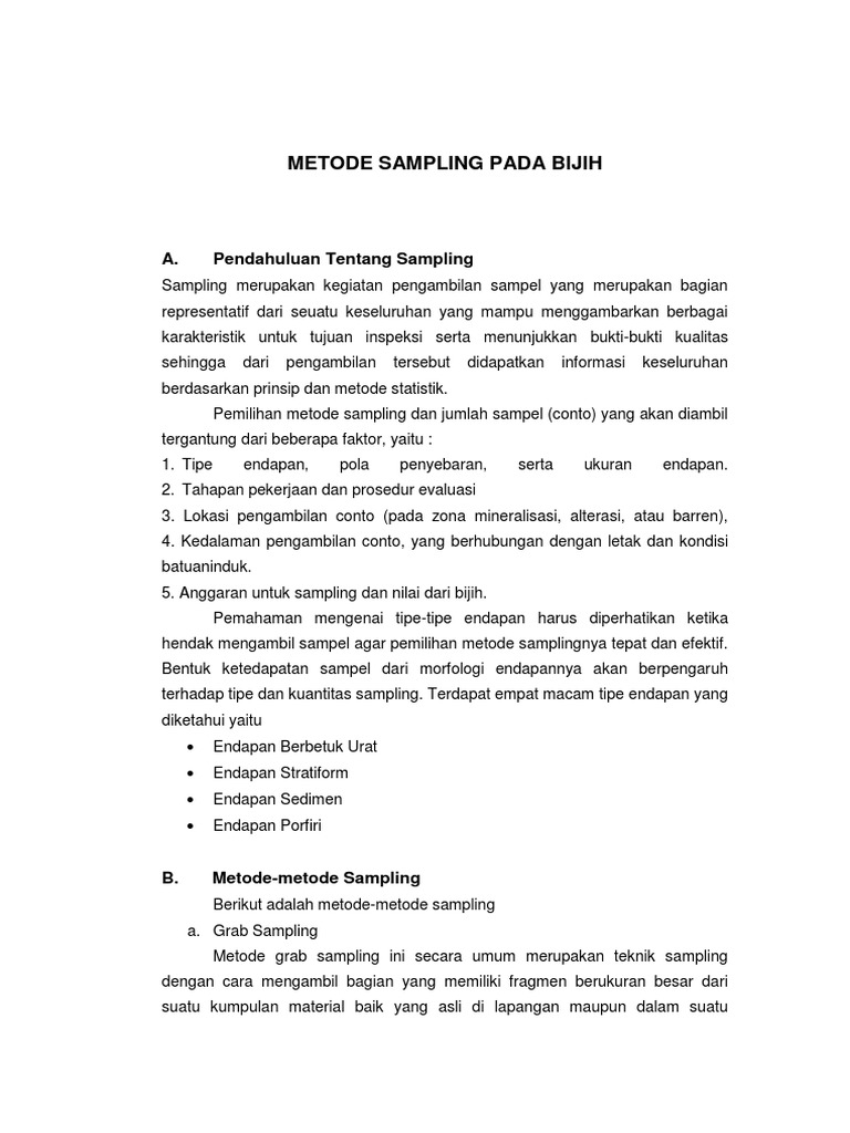Metode Sampling Pada Bijih | PDF