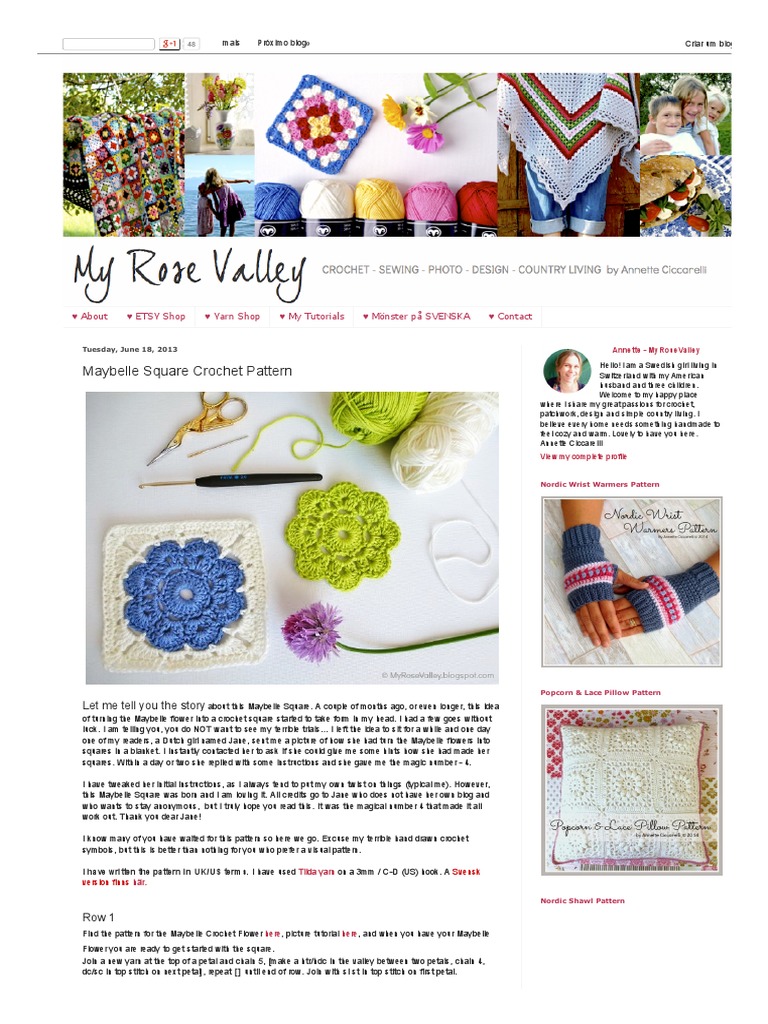 My Rose Valley - Maybelle Square Crochet Pattern PDF | PDF | Crochet ...