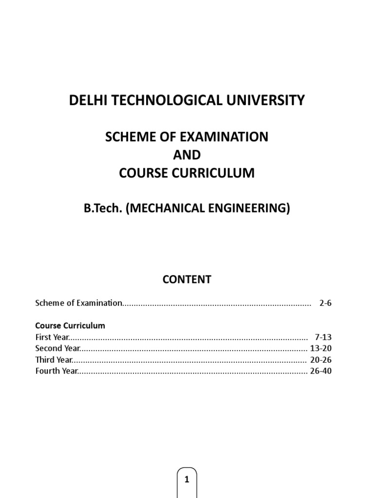 B.Tech Mechanical Engineering Curriculum | PDF | Divergence | Euclidean ...