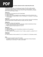 Guidelines To Prepare Chemical Reaction Engineering Final Exam