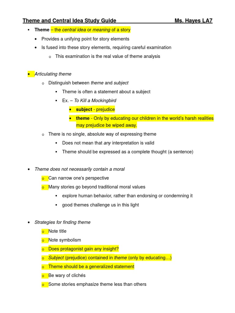 Understanding Theme vs. Topic | PDF | Self-Improvement