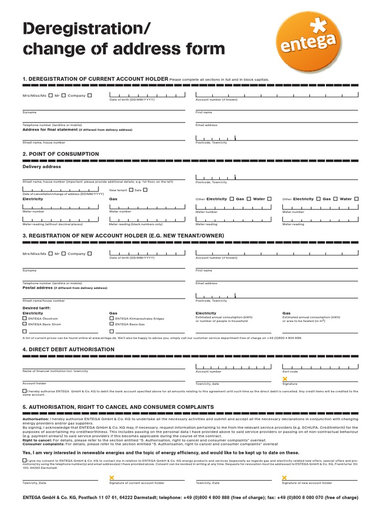Deregistration/ Change of Address Form | PDF | Address (Geography ...