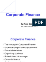 Corporate Finance: By: Raza Saeed