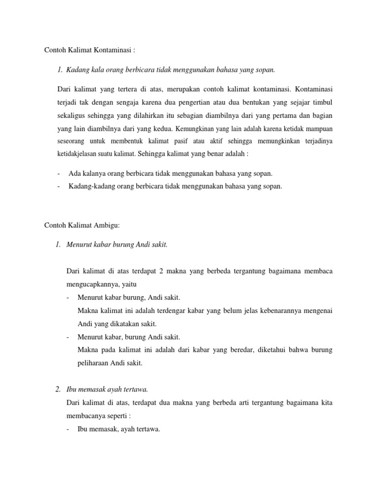 Contoh Kalimat Ambigu / Contoh Kalimat Ambigu Lucu Tutorialbahasainggris Co Id : Namun bagaimana jadinya jika ada kata, frasa, atau klausa yang justru mempunyai makna lebih dari satu.