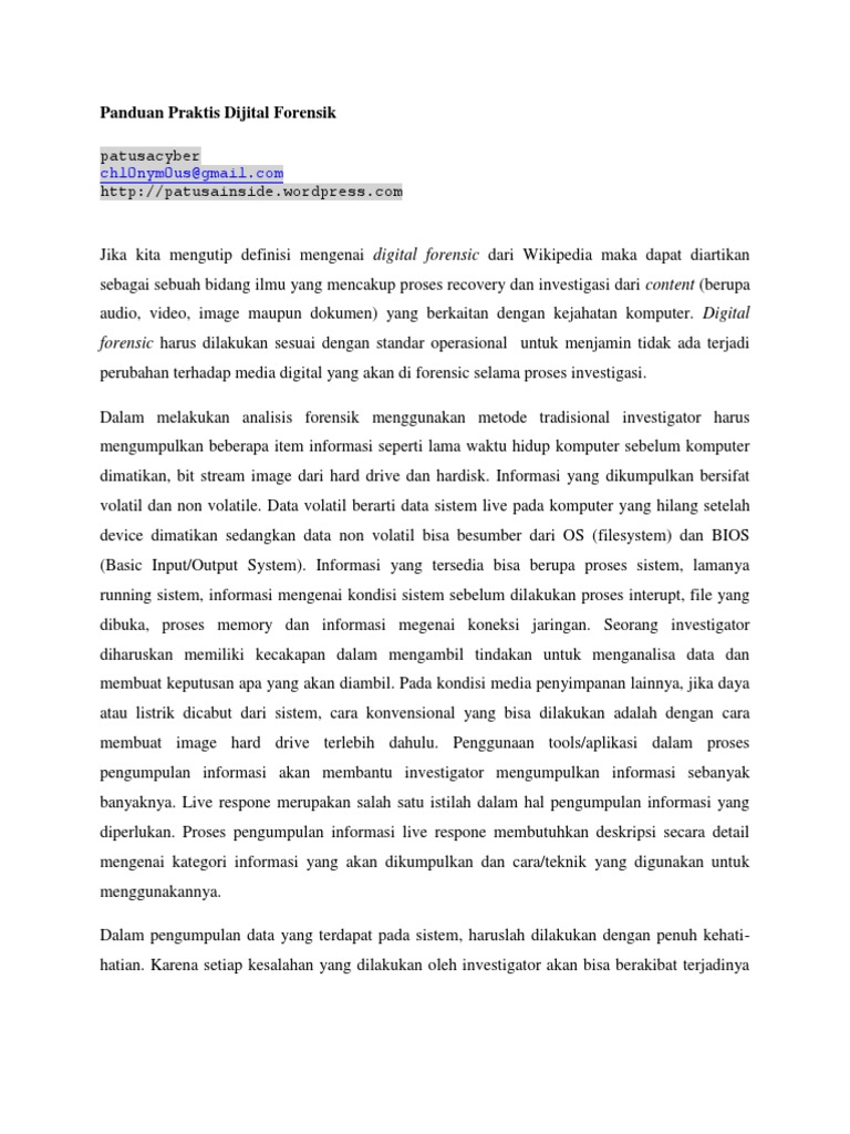 Tahapan Digital Forensik Lengkap | PDF | Teknologi & Rekayasa