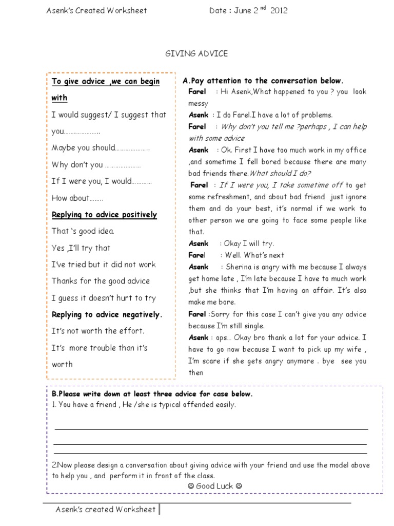 Giving Effective Advice Techniques | PDF