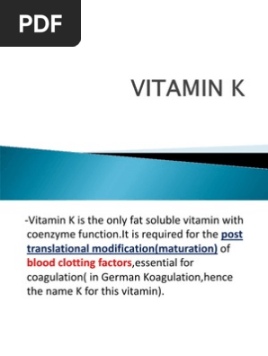 Vitamin K Vitamin Coagulation