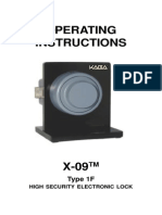 X-09 Type 1F (High Security Electronic Lock) Operating Ins