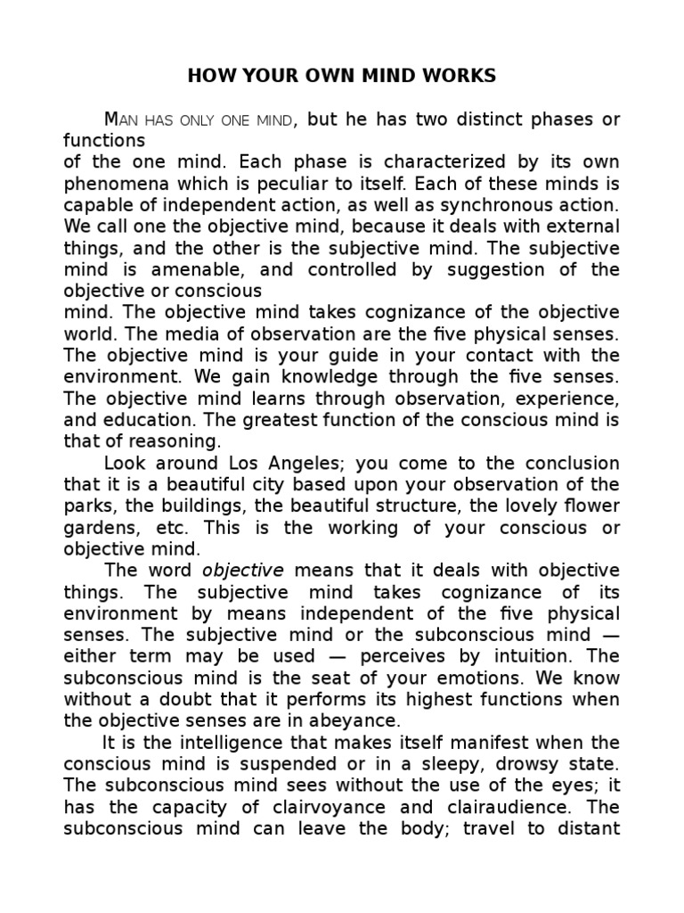 How Your Own Mind Works | PDF | Philosophical Methodology | Cognition