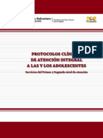 Protocolos Clínicos de Atención Integral A Las Y Los Adolescentes