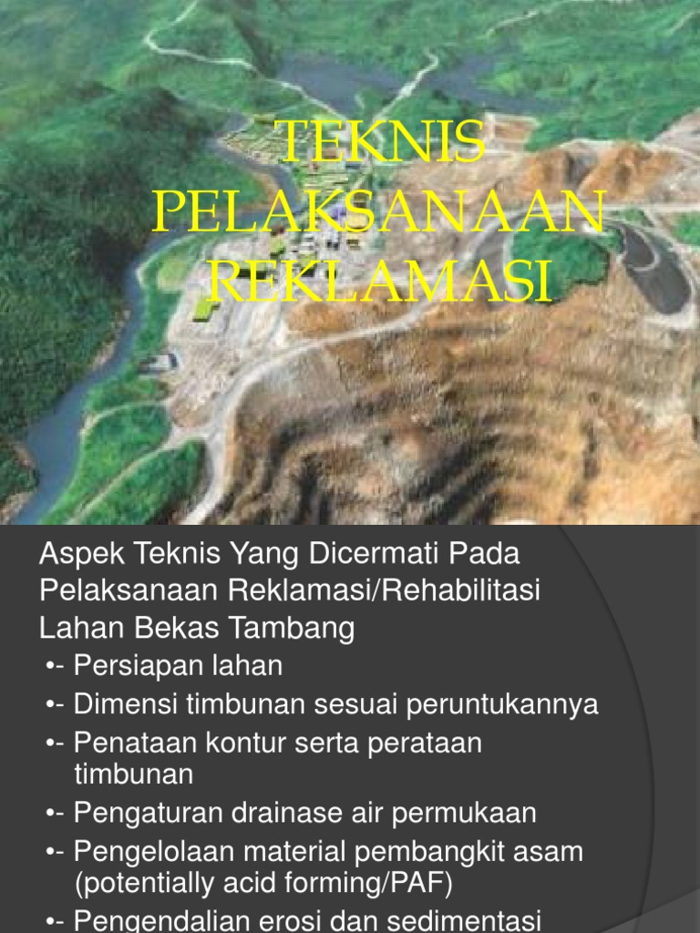Teknis Pelaksanaan Reklamasi | PDF