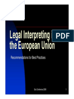 Legal Interpreting in The European Union: Recommendations For Best Practices