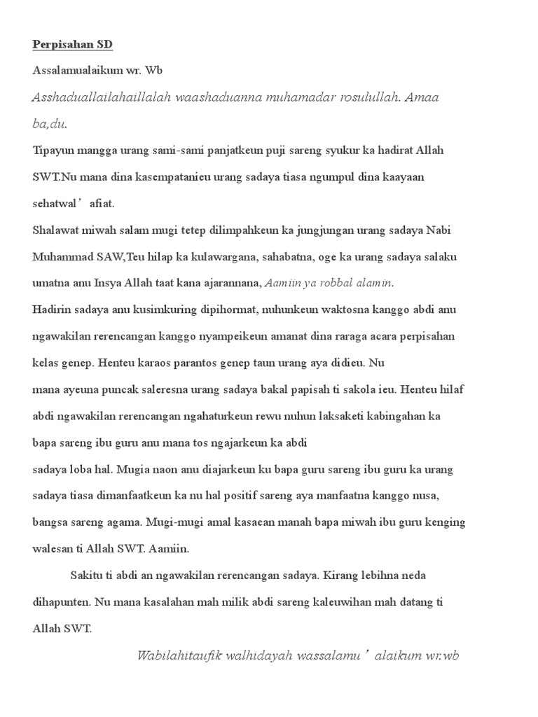 Contoh Pidato Bahasa Sunda Tentang Bersyukur