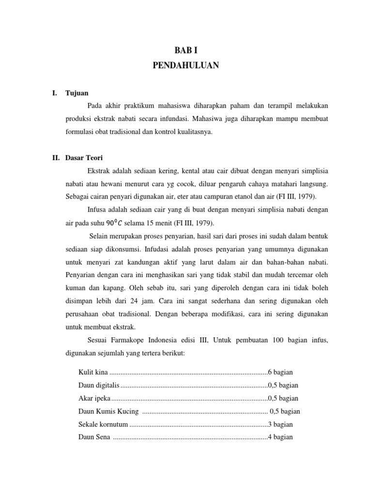 Produksi Ekstrak Nabati Infundasi | PDF