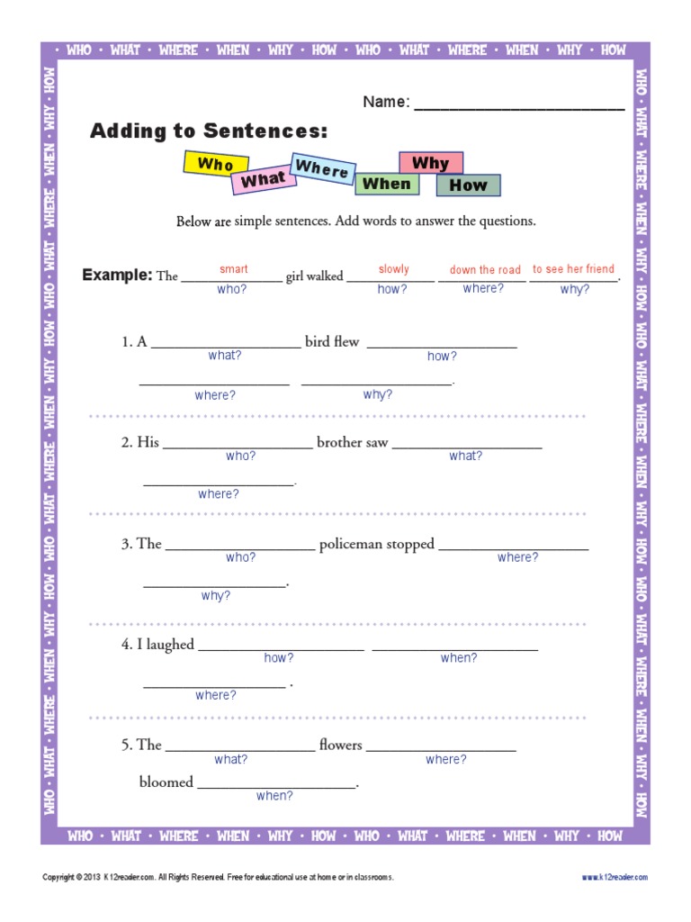 Gr1-3 Adding To Sentences | PDF