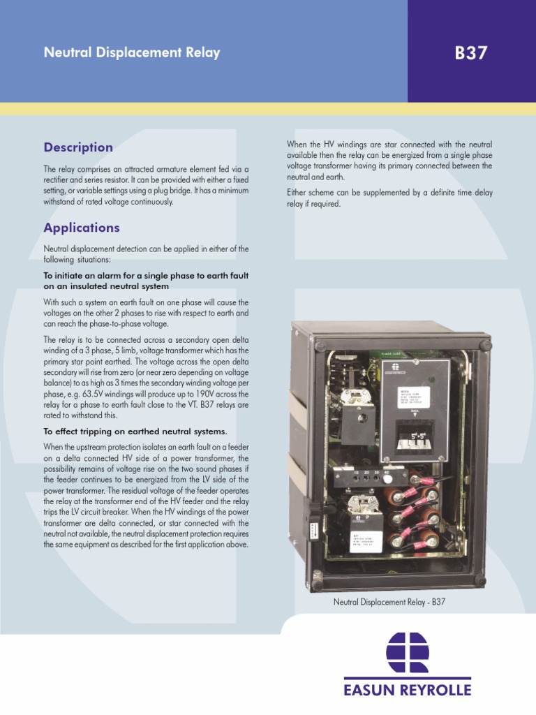 Neutral Displacement Relay PDF PDF