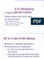 HR S Role in Developing Organizational Culture: Where Mission and Vision Meet