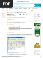 How To Connect To MySQL Using C# - CodeProject