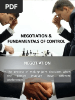 Negotiation and Fundamentals of Control