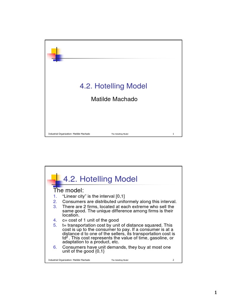 4.2.hotelling Model (VERY GOOD) | PDF | Demand | Economic Equilibrium