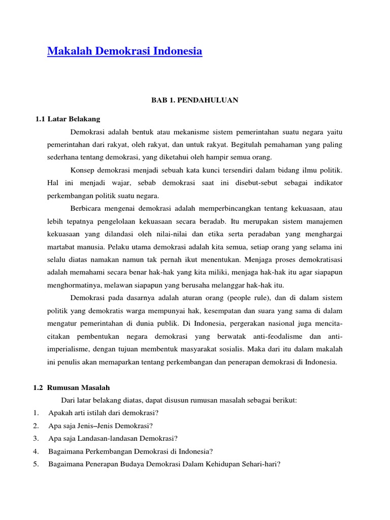 Makalah Demokrasi Indonesia Docx