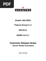 3EM09911AKAADEZZA - V1 - Alcatel 1000 ADSL FG 8.1.2 R04.03.21 ASAM 4.3.2.4.1 Customer Release Notes (Generic Release Description)