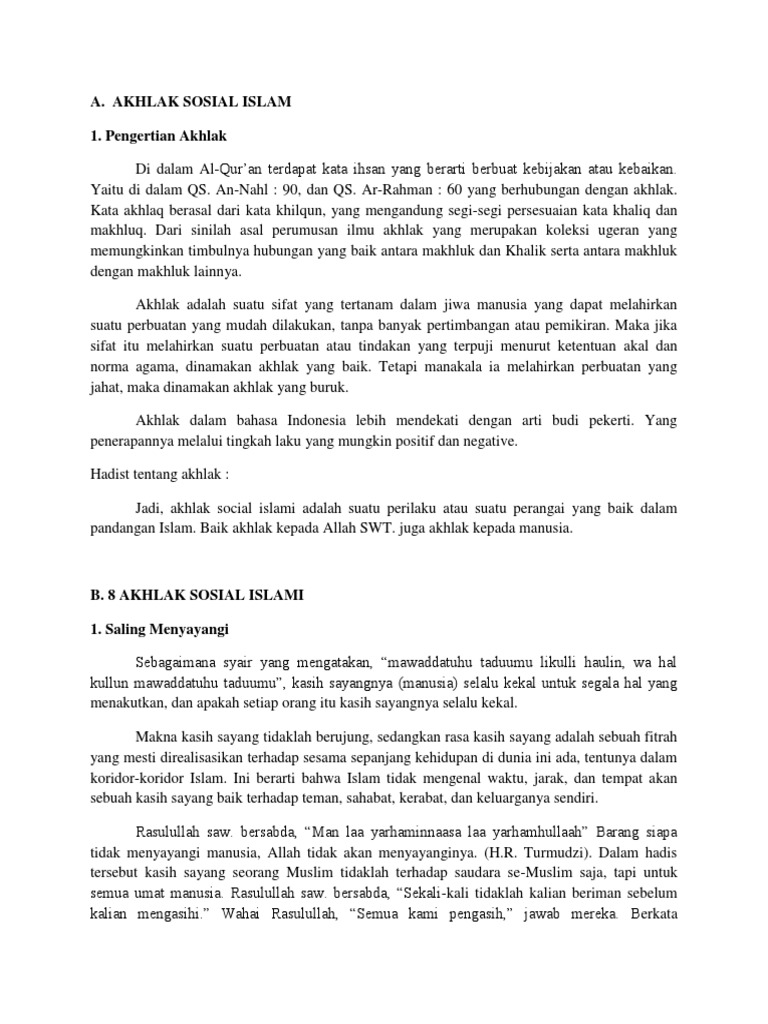 Akhlak Sosial Islamdocx Akhlak Sosial Islamdocx