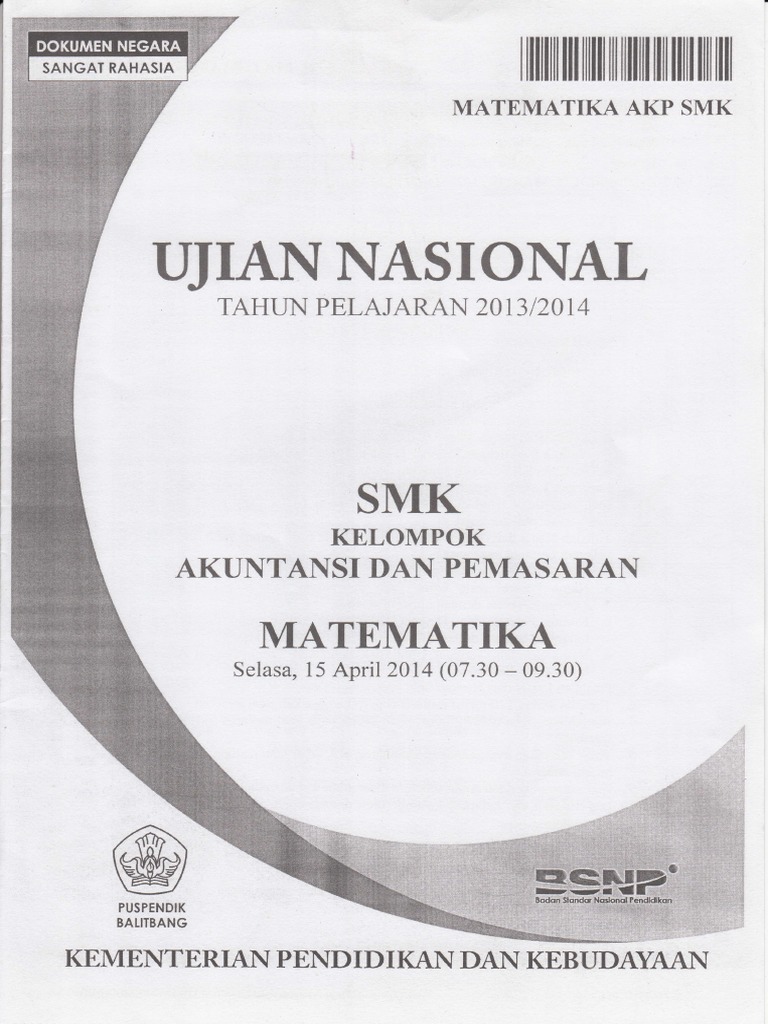 Soal Ujian Nasional Smk 2013 2014 Matematika Akuntansi