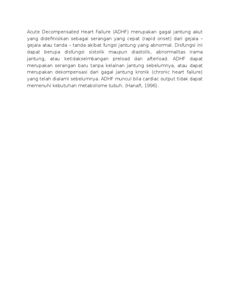 Acute Decompensated Heart Failure | PDF