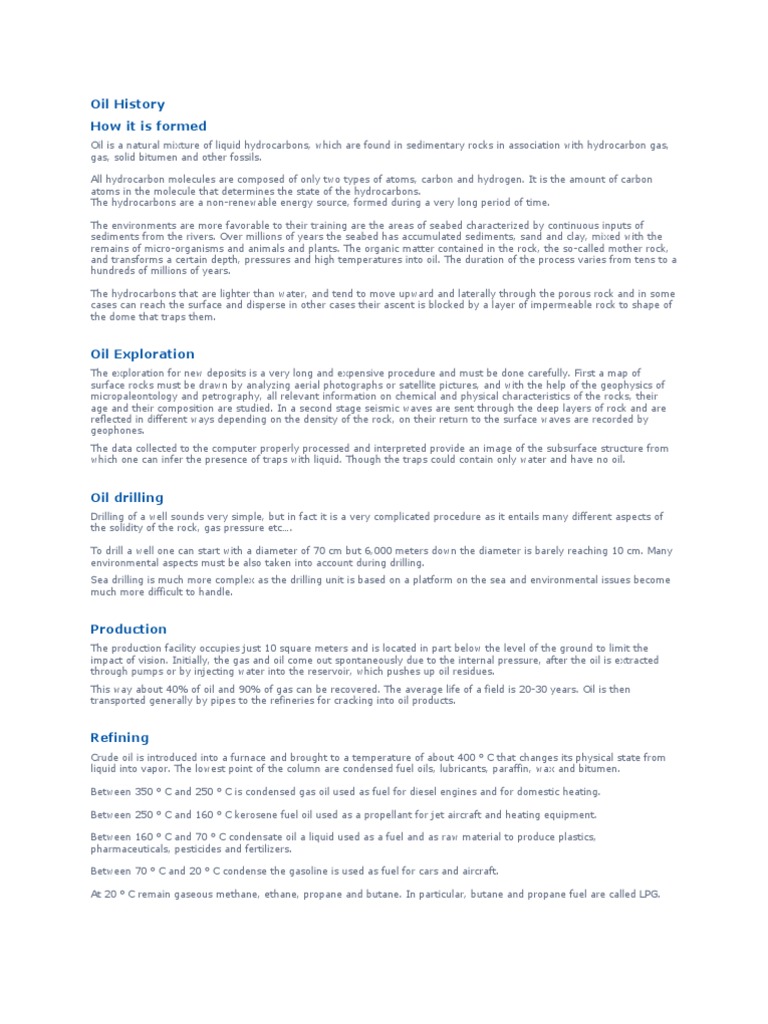 INTERESTING FACTS ABOUT OIL intelligence overview