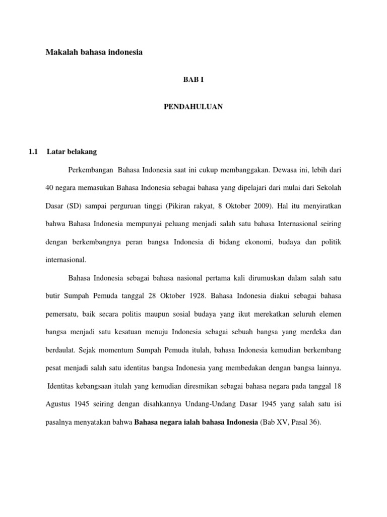 Makalah Bahasa Indonesia