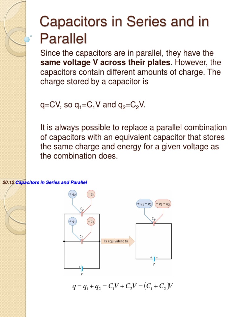 Capacitors in Series and in Parallel PDF Capacitor Series And