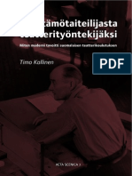 Näyttämötaiteilijasta Teatterityöntekijäksi