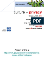 Culture +: Privacy