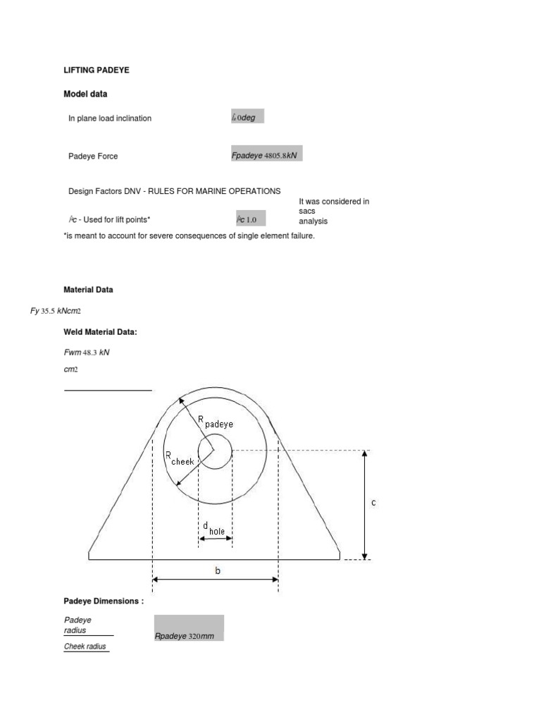 Lifting Padeye Mechanics Mechanical Engineering