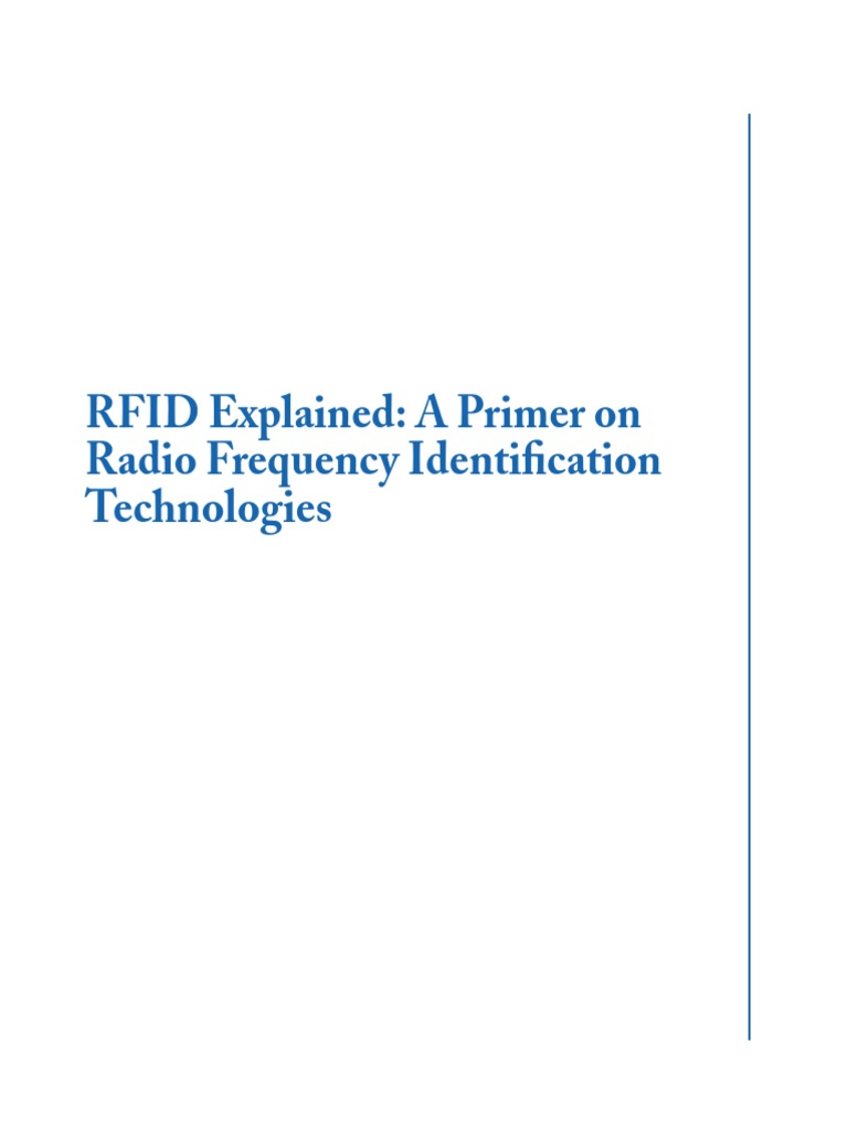 RFID Explained PDF PDF Radio Frequency Identification Inductor