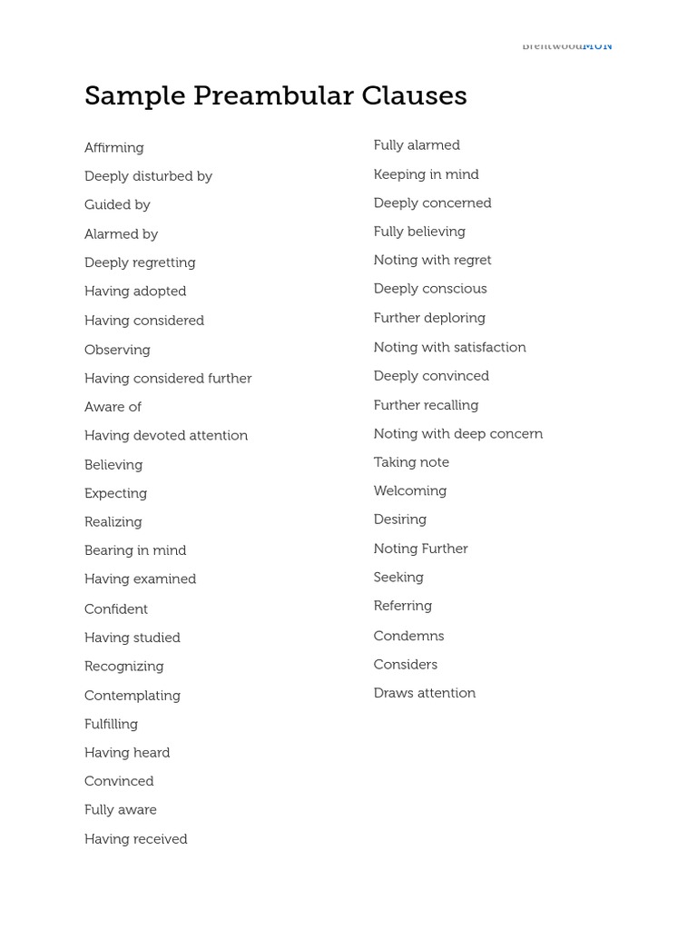 MUN Resolution Writing Guide | PDF