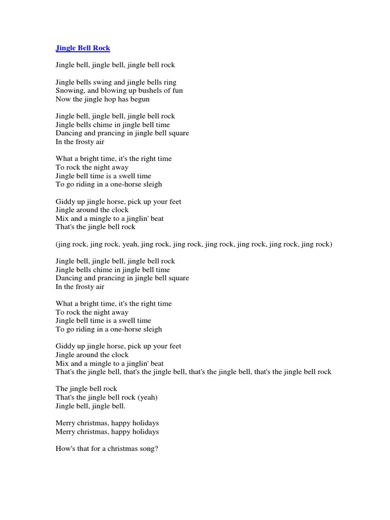 Jingle Bell Rock.docx Música de Natal Músicas de Natal