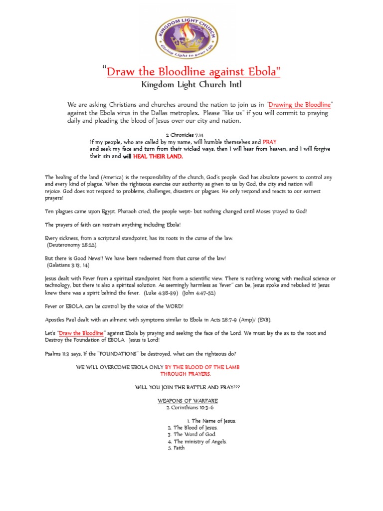 Draw The Bloodline Against Ebol1 Prayer Faith Healing