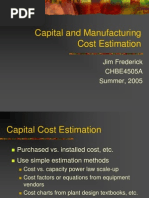 Capital and Manufacturing Cost Estimation