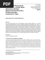 The Use of Homework Success For A Child With Attention-Deficit/ Hyperactivity Disorder, Predominantly Inattentive Type