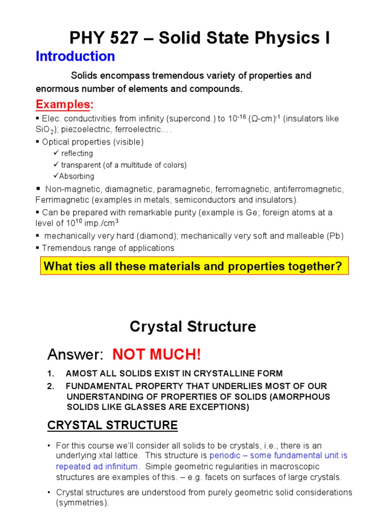 Understanding Bravais Lattices | PDF | Crystal Structure | Solid