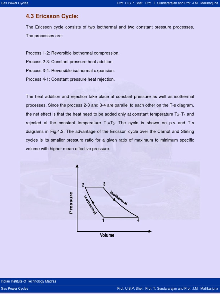 4.3 Ericsson Cycle | PDF | Heat | Branches Of Thermodynamics