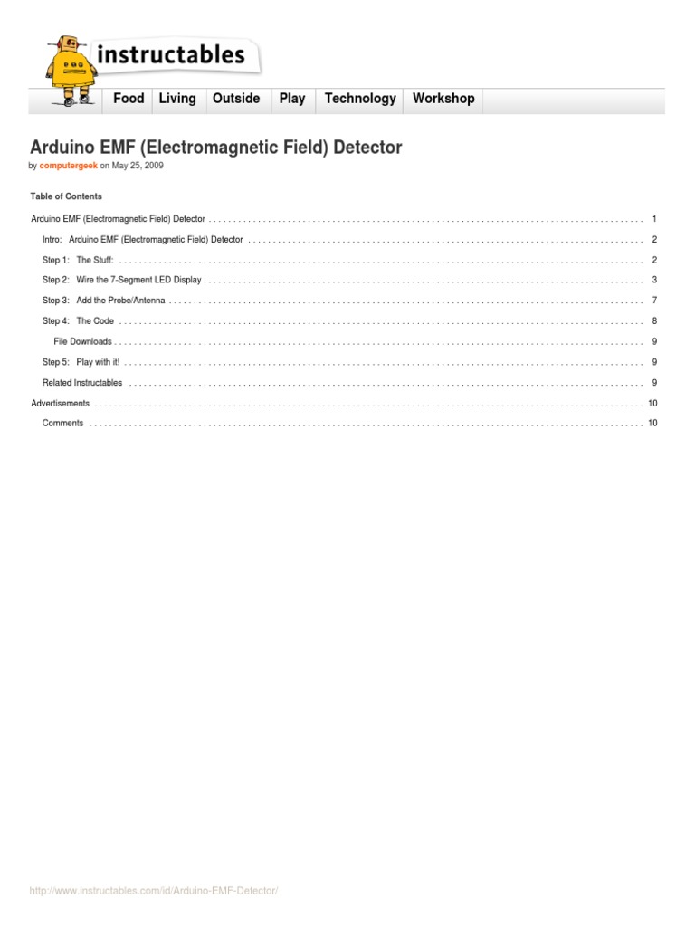 Arduino EMF Detector | PDF | Arduino | Electromagnetic Field