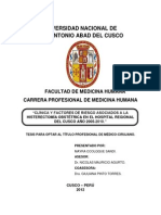 Tesis Clínica y Factores de Riesgo Asociados A La Histerectomía Obstétrica en El Hospital Regional PDF