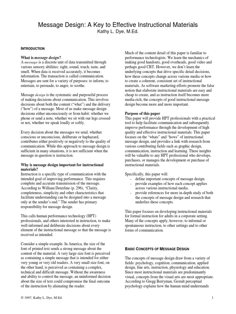 Message Design 2 PDF Page Layout Perception