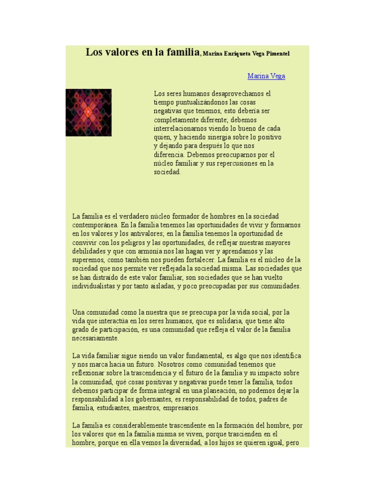 Los Valores en La Familia | PDF | Adultos | Testimonio