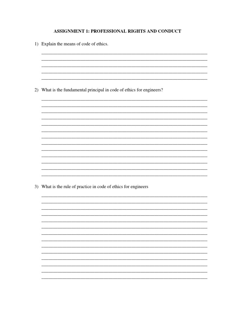 Assignment 1: Professional Rights and Conduct | PDF