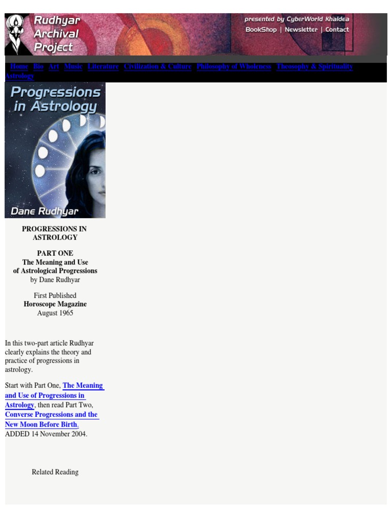 Dane Rudhyar - Progressions PDF | PDF